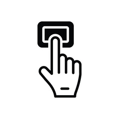 Black solid icon for pressed