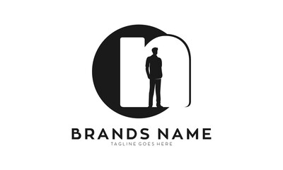 Creative letter N and male logo