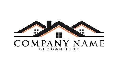 Elegant roof house vector logo