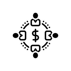 Black solid icon for recipients