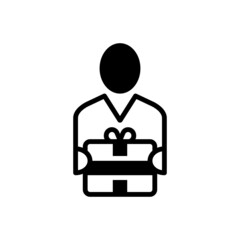 Black solid icon for recipients