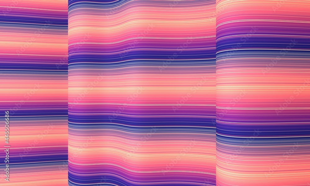 Wall mural geometry abstract background with stripes on waved surface