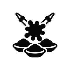 Black solid icon for holi