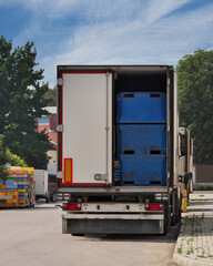 The truck is loaded with boxes.