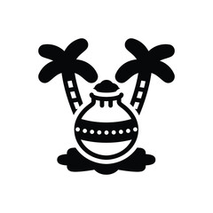 Black solid icon for pongal