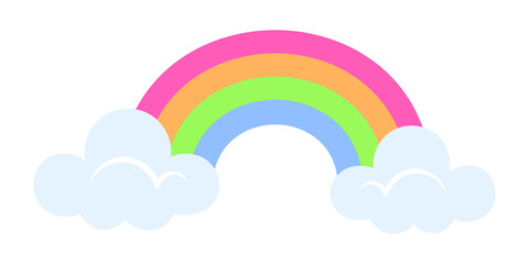 Cute rainbow drawing, children's decorative element vector illustration.