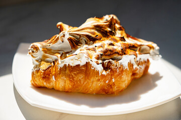croissant with lemon curd and meringue
