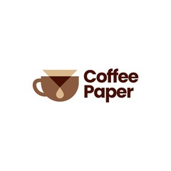 coffee paper filter dripper logo vector icon illustration