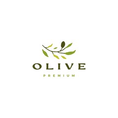 olive tree branch logo vector icon illustration