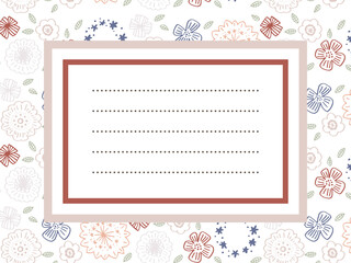 赤系フラワーパターンお手紙フレーム