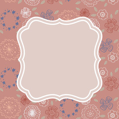 赤系フラワーパターンフレーム