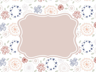 赤系フラワーパターンフレーム