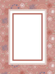 赤系フラワーパターンフレーム