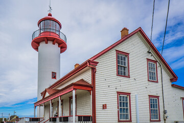 View on Matane's lighthouse, a red and white lighthouse located on the Northern shore of the...