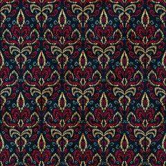 Fototapeta na wymiar Damask seamless pattern. Bohemian print for home decor, pillows, carpets. Vector illustration.