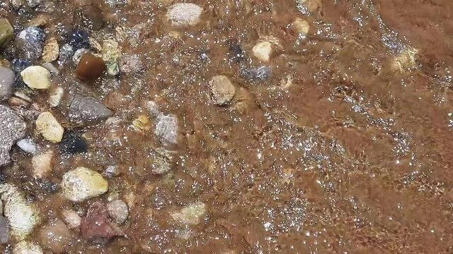 Sea, Waves, pebbles. Clean pebble beach.HD video