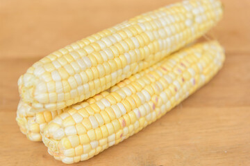 Closeup to Fresh white corn 