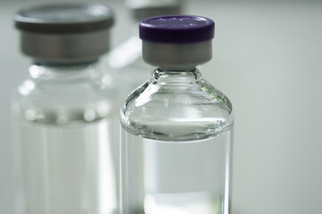 Medicine in vial , ready for vaccine injection , Cancer Treatment , Pain Treatment and can also be abused for an illegal use, healthcare and medical concept vaccination.