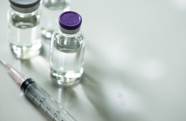 Medicine in vial , ready for vaccine injection , Cancer Treatment , Pain Treatment and can also be...