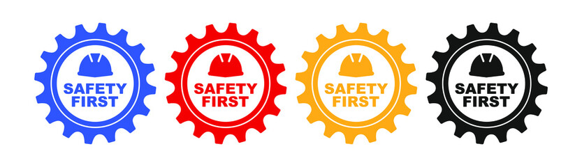 safety first sign. vector icon	