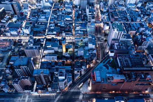 北九州の夜景　空撮