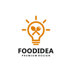 Food Idea with Cutlery Spoon and Fork Modern Logo Design