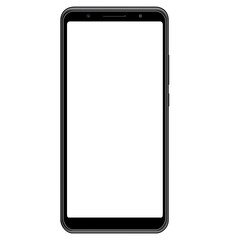 Black smartphone with empty touch screen , - stock vector