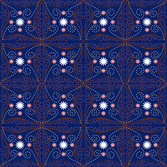 Blue batik seamless pattern