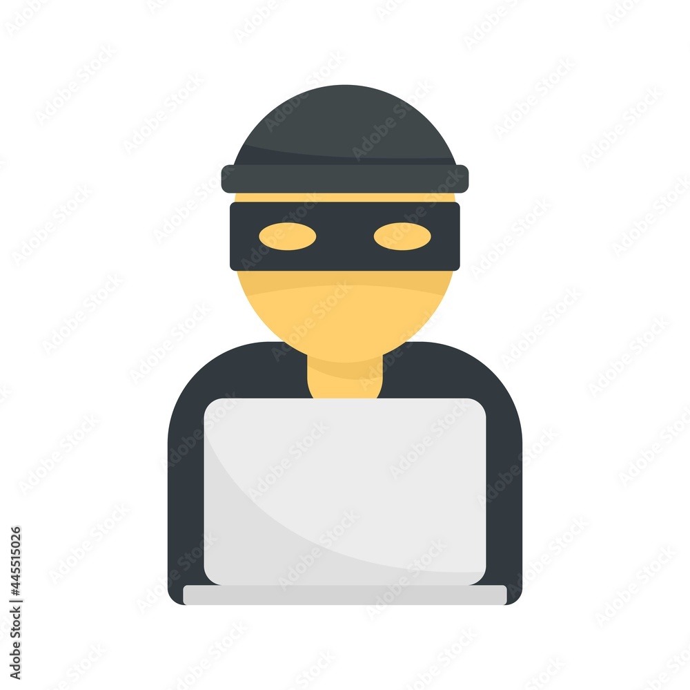 Canvas Prints Hacker icon flat isolated vector