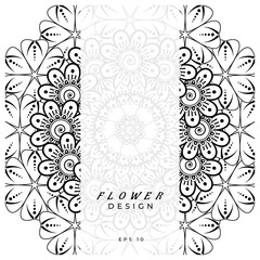 Mehndi flower for henna, mehndi, tattoo, decoration. decorative ornament in ethnic oriental style. doodle ornament. coloring book page.