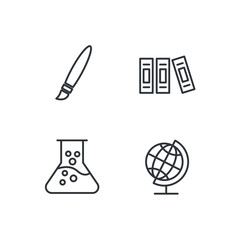 school set icon, isolated school set sign icon, vector illustration