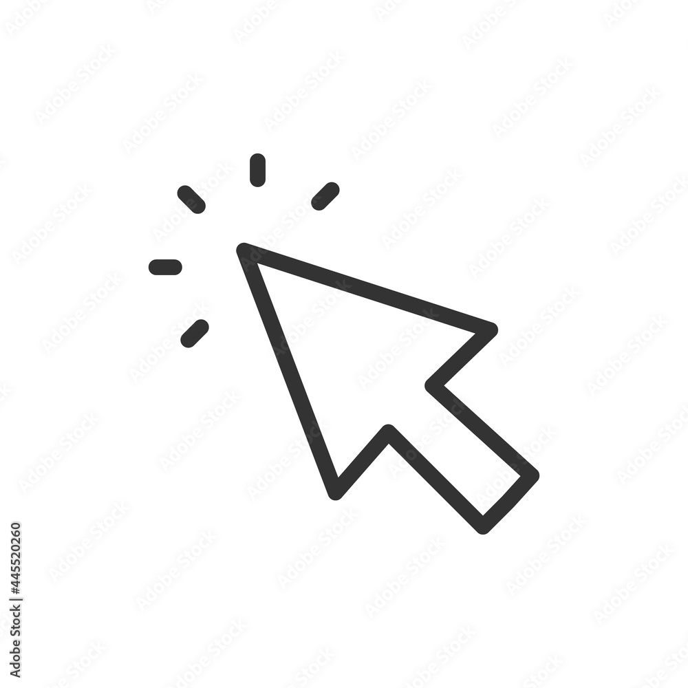 Poster thin line icon of cursor.