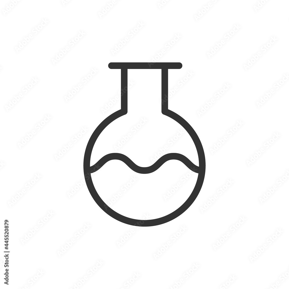 Poster thin line icon of flask.
