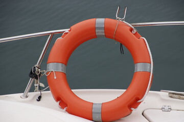 Life buoy on the boat