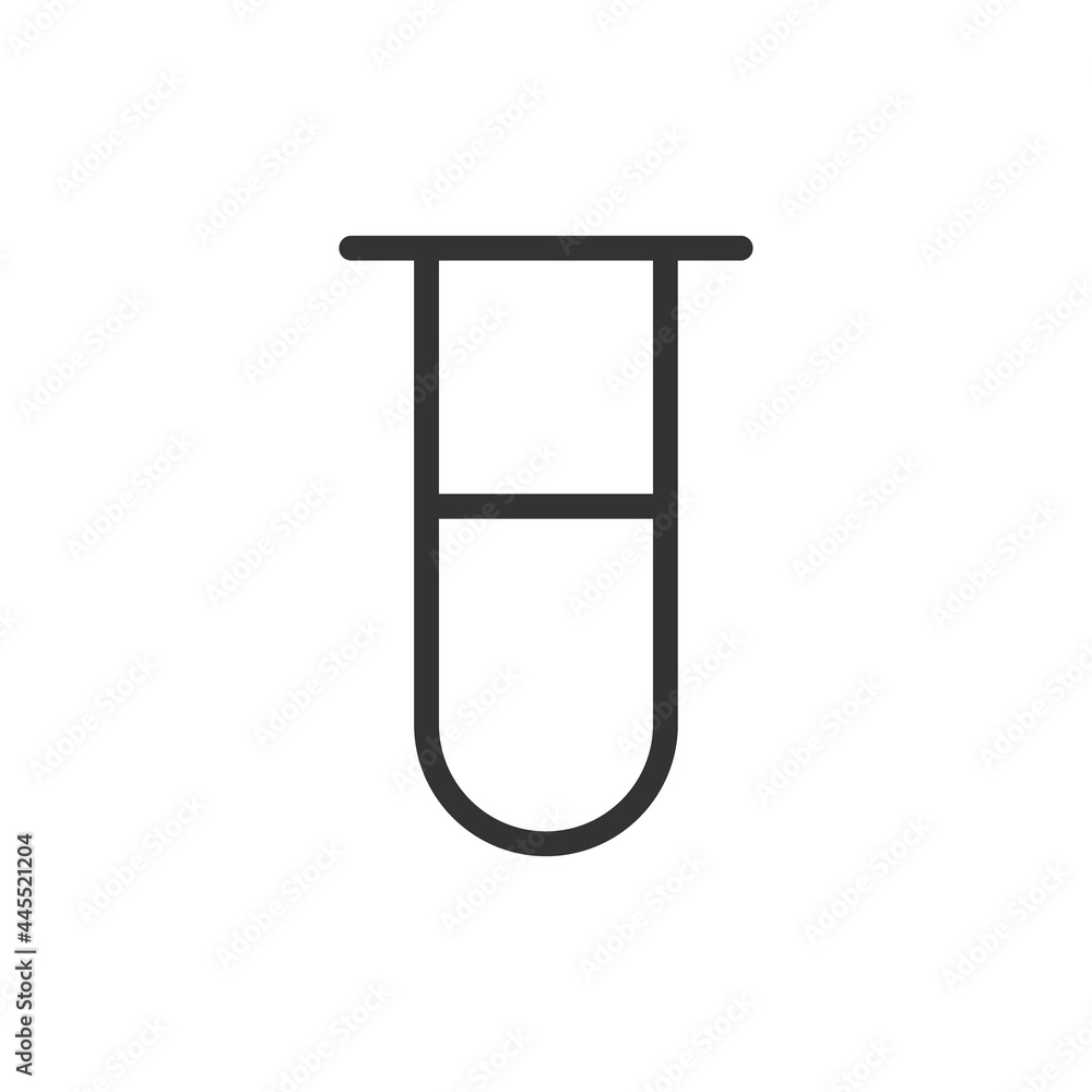 Poster simple flask line icon.