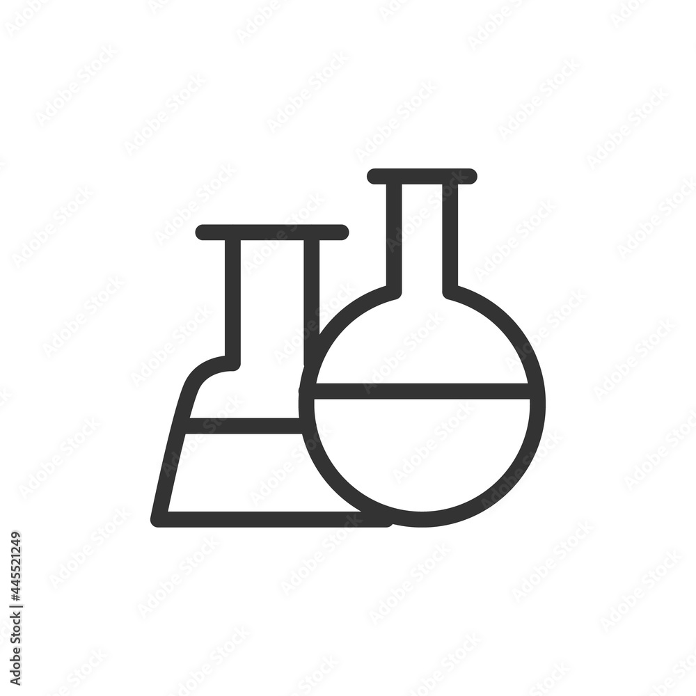 Poster thin line icon of flask.
