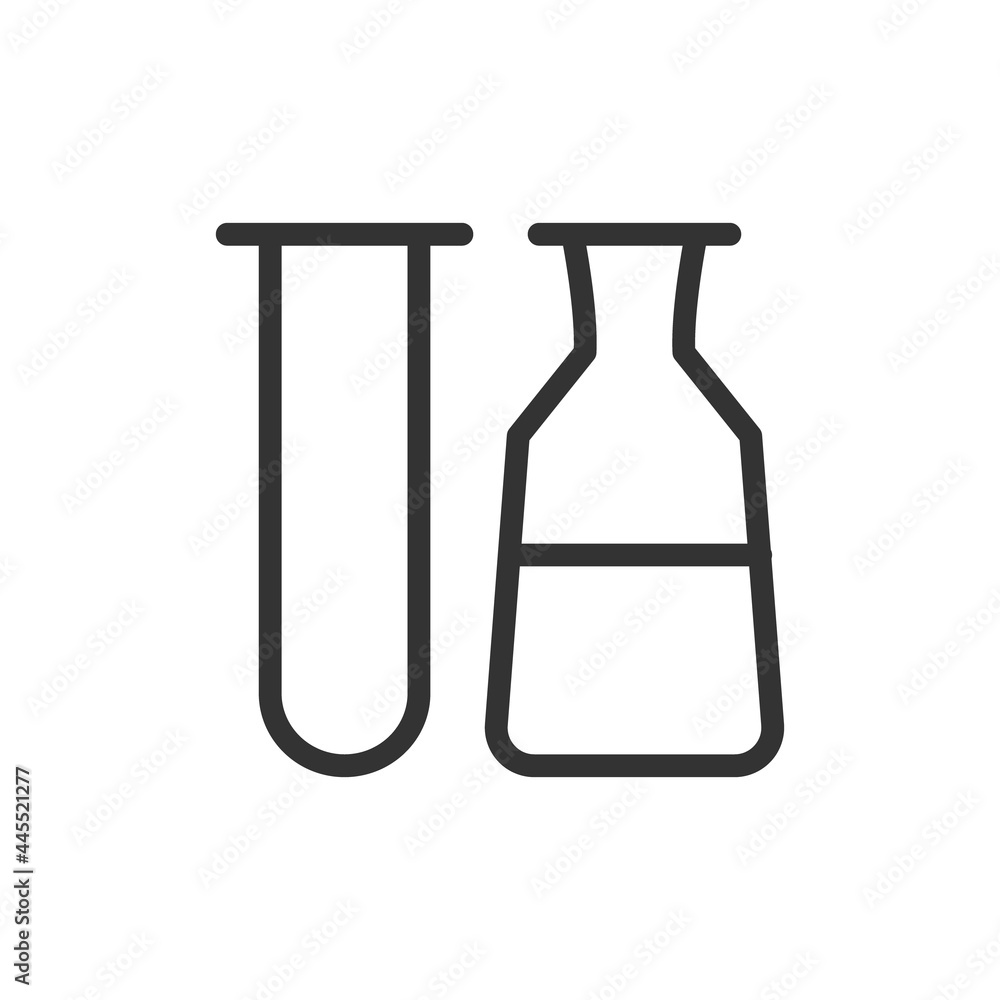 Poster outline design of flask icon.