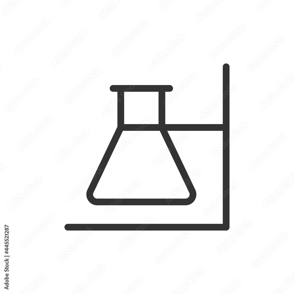 Poster vector flask line icon.
