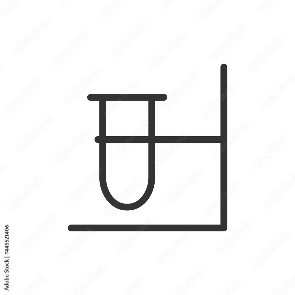 Poster vector flask line icon.