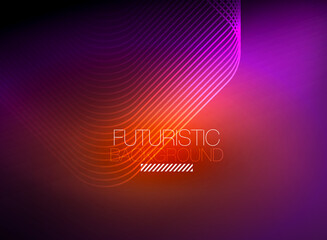 Neon color square shape lines abstract background. Shiny magic energy and motion concept, vector abstract wallpaper background