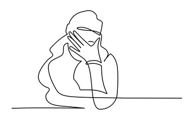 Woman suffering from stress or headache.