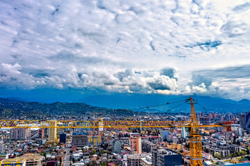Batumi, Georgia - May 3, 2021: Beautiful clouds over the city