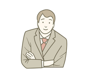 Businessman smile with cartoon style