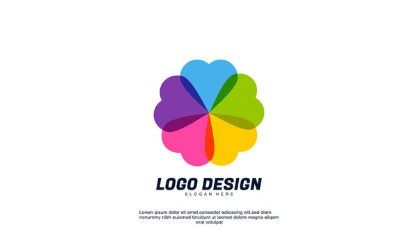 stock illustrator abstract creative company brand with multicolored flat design