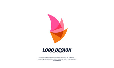 Fototapeta na wymiar creative company logo icon design modern digital style motion flow vector transparent color