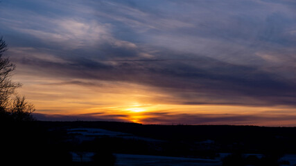 Coucher du soleil en hiver