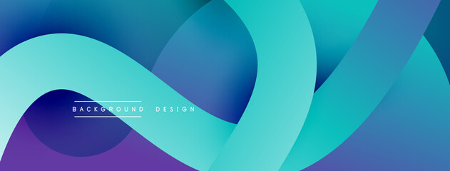 Abstract overlapping lines and circles geometric background with gradient colors