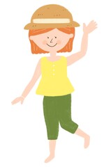 夏の服装の女性