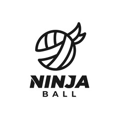 Ninja ball logo, volleyball logo. Combined the ball and ninja icon concept. Vector illustration © zeergraphic