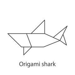 Logo tibur&oacute;n de papel estilo origami con lineas de color gris